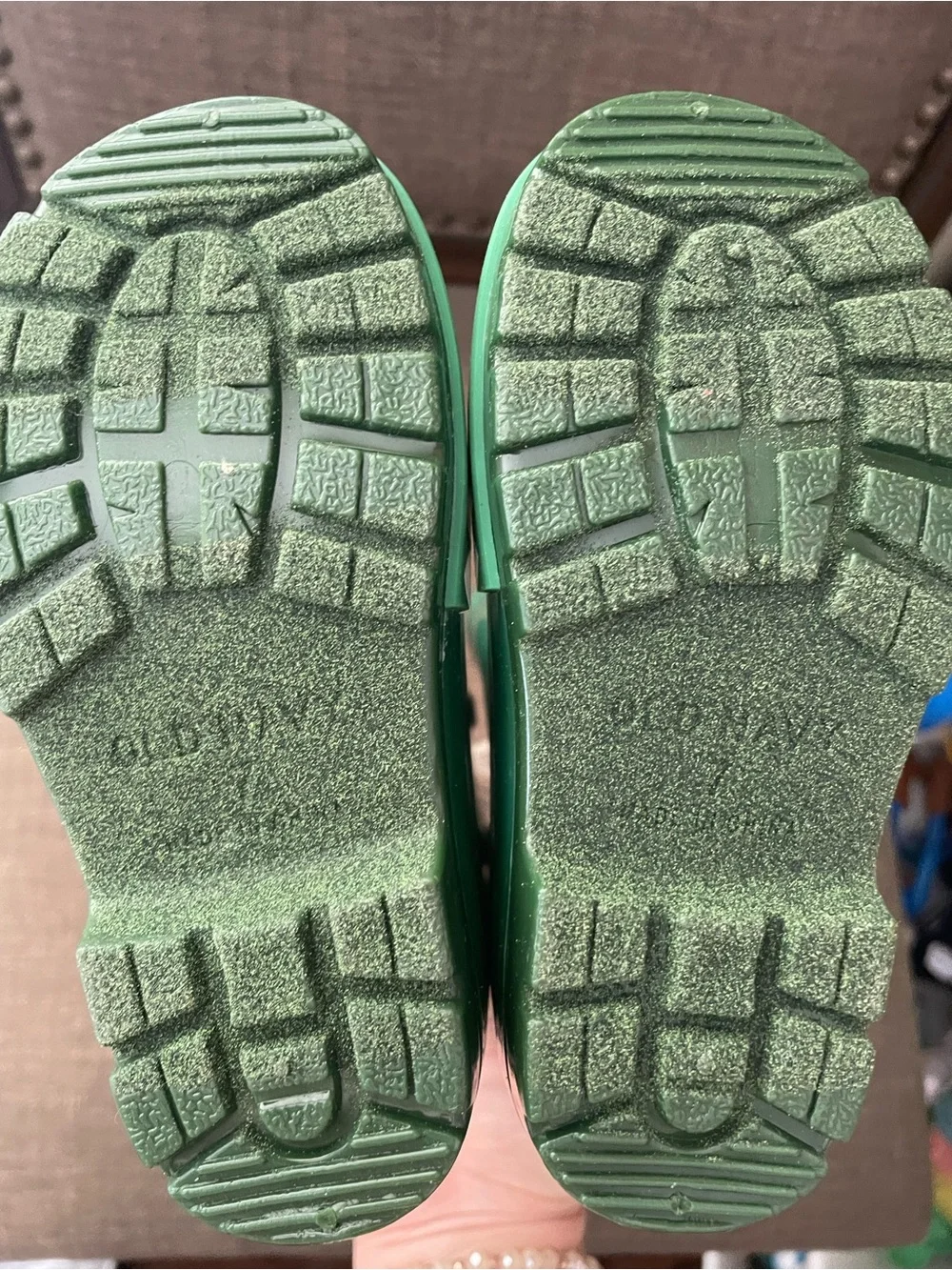 Old Navy Green Dino Handle Kids Rain Boots